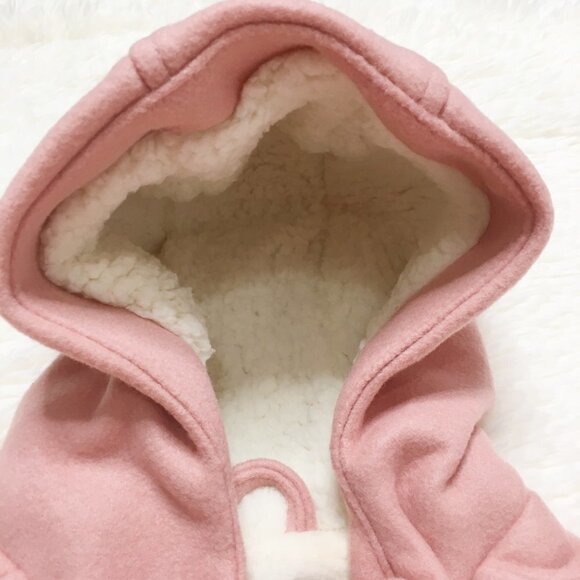 OLD NAVY Pink Winter Soft-Brushed Hooded Pea Coat Sherpa Fleece Lined Jacket 24M - Picture 5 of 8